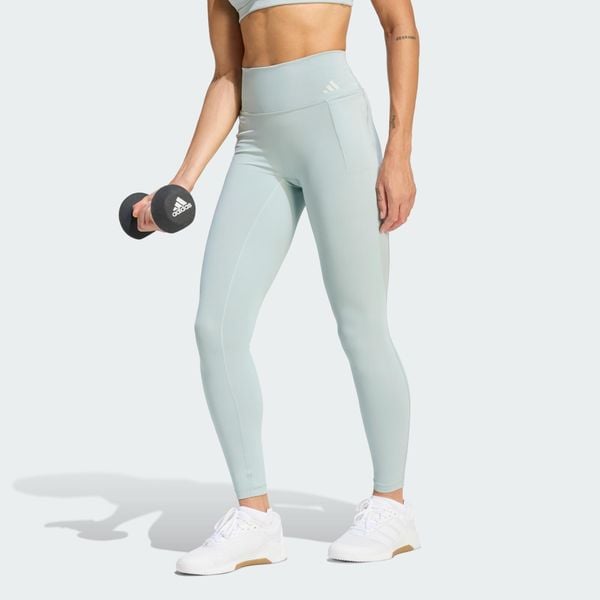 Legginsy treningowe Optime Workout Full Length. Zielone bielizna termoaktywna damska adidas, bez wzorów, ze skóry. Za 259.00 zł.