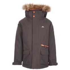 Kurtka Parka Dla Dzieci Upbeat. Szare płaszcze Trespass, bez wzorów, sportowe, bez kaptura. Za 267.99 zł.