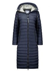 Geographical Norway Płaszcz zimowy "Azule" w kolorze granatowym rozmiar: S. Niebieskie płaszcze Geographical Norway, na zimę, s, bez wzorów, z puchu, bez kaptura. Za 231.68 zł.