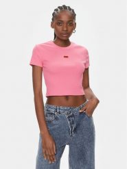 Hugo T-Shirt Deluisa_1 50508636 Różowy Slim Fit. Czerwone t-shirty Hugo, xxl, bez wzorów, z bawełny, bez kołnierzyka, bez ramiączek. Za 249.99 zł.
