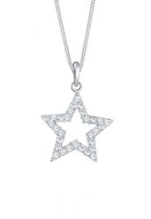 Elli Damska zawieszka gwiazda astro z kryształami w srebrze 925 Sterling Silver Naszyjniki 1 ct Damski. Szare naszyjniki Elli, z materiału, z kryształem, srebrne. Za 268.99 zł.