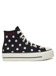 Converse Trampki Chuck Taylor All Star Lift Platform Polka Dots A10688C Czarny. Czarne trampki Converse, bez wzorów, z materiału, retro, bez zapięcia. Za 289.99 zł.