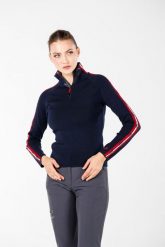 Sweter turystyczny damski Woolona 100% Merino. Niebieskie swetry WOOLONA, na zimę, l, bez wzorów, z materiału, biznesowe, bez ramiączek. Za 648.00 zł.