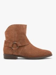Rude botki kowbojki biker boots. Brązowe botki Brawo sp. z o.o., bez wzorów, ze skóry, klasyczne, z okrągłym noskiem, za kostkę, bez obcasa, na płaskiej podeszwie, bez zapięcia. Za 449.99 zł.
