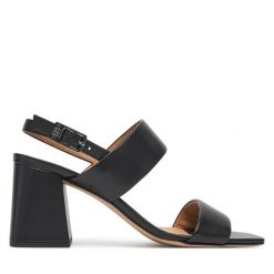 Sandały HÖGL. Czarne sandały Högl, bez wzorów, bez obcasa, na słupku, bez zapięcia. Za 489.99 zł.