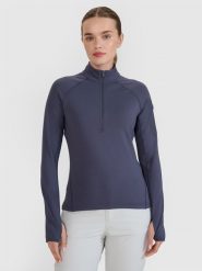 4F Bluza trekkingowa regular szybkoschnąca damska - szara M. Szare bluzy 4f, l, bez wzorów, z elastanu, bez kaptura, trekkingowe. W wyprzedaży za 139.99 zł.