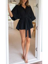 Milan Kiss Kombinezon w kolorze czarnym rozmiar: S. Czarne kombinezony Milan Kiss, s, bez wzorów, z tkaniny, bez kołnierzyka, bez ramiączek. Za 130.99 zł.