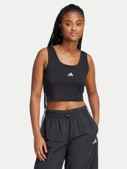 Adidas Top Essentials Small Logo JE1321 Czarny Slim Fit. Czarne topy adidas, xs, bez wzorów, z bawełny, bez kołnierzyka, bez ramiączek. Za 69.99 zł.