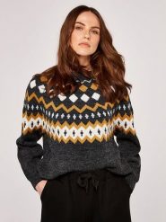 Apricot Sweter w kolorze antracytowo-żółtym rozmiar: L. Czarne swetry Apricot, l, bez wzorów, bez ramiączek. Za 127.65 zł.