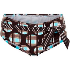 Figi bikini "panty" bonprix brązowo-turkusowy w kratę. Bikini marki bonprix. Za 27.99 zł.