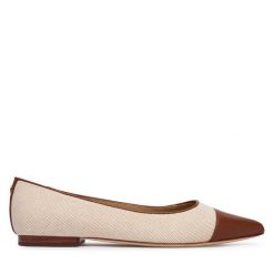 Baleriny LAUREN RALPH LAUREN. Brązowe baleriny Lauren Ralph Lauren, bez wzorów, bez obcasa, bez zapięcia. Za 689.99 zł.