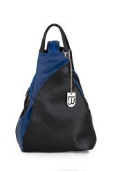 Lucca Baldi Skórzany plecak "Novara" w kolorze czarno-niebieskim - 29 x 34 x 13 cm rozmiar: onesize. Czarne plecaki Lucca Baldi, bez wzorów, z materiału, na ramię, bez dodatków. Za 304.99 zł.