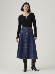 Levi's Spódnica dżinsowa w kolorze granatowym rozmiar: W26. Niebieskie spódnice Levi's, s, bez wzorów, z bawełny, maxi. Za 146.45 zł.