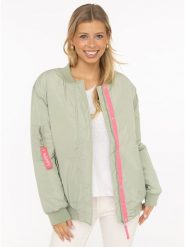 Zwillingsherz Kurtka "Happy" w kolorze jasnozielono-różowym rozmiar: XXL. Zielone kurtki Zwillingsherz, xxl, bez wzorów, bez kaptura. Za 252.99 zł.