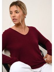 Just Cashmere Kaszmirowy sweter "Joan" w kolorze bordowym rozmiar: M. Czerwone swetry Just Cashmere, m, bez wzorów, z kaszmiru, bez ramiączek. Za 242.13 zł.