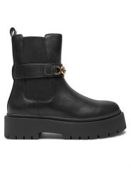 TWINSET Sztyblety 242TCP064 Czarny. Czarne botki Twinset, bez wzorów, ze skóry, bez obcasa, na płaskiej podeszwie, bez zapięcia. Za 679.99 zł.