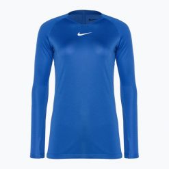 Longsleeve termoaktywny damski Nike Dri-FIT Park First Layer LS. Niebieskie bielizna termoaktywna damska Nike, bez wzorów, bez ramiączek, na fitness i siłownię, dri-fit (nike). W wyprzedaży za 112.25 zł.