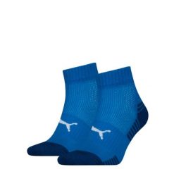 Zestaw 2 skarpetek Puma Sport Quarter z amortyzacją, niebieski. Niebieskie skarpetki sportowe Puma, bez wzorów, z elastanu, na jogę i pilates. Za 86.99 zł.