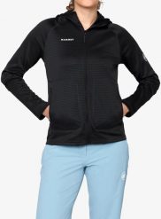 Bluza damska rozpinana Mammut Crag ML Hooded Jacket. Czarne bluzy Mammut, l, bez wzorów, z materiału, bez ramiączek, bez kaptura. Za 560.99 zł.
