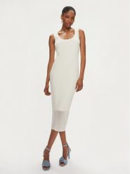 Pinko Sukienka codzienna Dune 103540 A1ND Écru Slim Fit. Sukienki Pinko, na co dzień, l, bez wzorów, z syntetyku, bez kołnierzyka, bez ramiączek, proste. Za 1,359.00 zł.