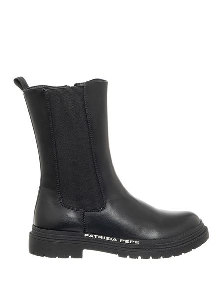 Patrizia Pepe Kozaki w kolorze czarnym rozmiar: 39. Czarne kozaki Patrizia Pepe, na zimę, bez wzorów, bez obcasa, bez zapięcia. Za 302.35 zł.
