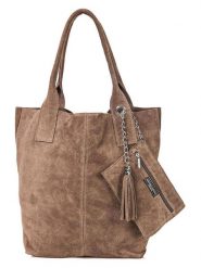 Florence Bags Skórzany shopper bag "Croas" w kolorze jasnobrązowym - 33 x 40 x 15 cm rozmiar: onesize. Brązowe shopper bag Florence Bags, bez wzorów, z materiału, na ramię, bez dodatków. Za 194.15 zł.
