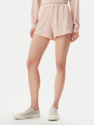 Guess Szorty materiałowe O5GD06 KCQP2 Różowy Regular Fit. Czerwone szorty Guess, z aplikacjami, z materiału. Za 99.99 zł.