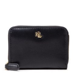 Mały Portfel Damski LAUREN RALPH LAUREN. Czarne portfele Lauren Ralph Lauren, bez wzorów. Za 399.99 zł.