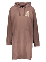 Adidas Sukienka dresowa w kolorze brązowym rozmiar: XS. Brązowe sukienki adidas, na co dzień, xs, bez wzorów, z dresówki, bez kołnierzyka, bez ramiączek, midi, proste. Za 187.95 zł.