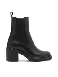 Gino Rossi Sztyblety FERGIE 2784440PE Czarny. Czarne botki Gino Rossi, bez wzorów, z materiału, bez obcasa, na słupku, bez zapięcia. Za 230.99 zł.
