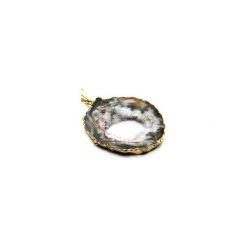 Naszyjnik Plaster Geody Agatu Naturalny złoto. Żółte naszyjniki Brazi druse jewelry. Za 170.00 zł.