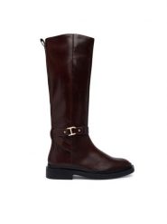 Clarks Kozaki Previa Bit 26329407 Brązowy. Brązowe kozaki Clarks, bez wzorów, bez obcasa, na płaskiej podeszwie, bez zapięcia. Za 779.99 zł.