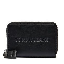 Duży Portfel Damski Tommy Jeans. Czarne portfele Tommy Jeans, bez wzorów, z jeansu. Za 119.99 zł.