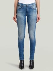 G-Star Dżinsy - Skinny fit - w kolorze niebieskim rozmiar: W30/L34. Niebieskie jeansy G-Star, l, z aplikacjami, ze skóry, klasyczne. Za 316.99 zł.
