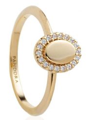 Pandora Pozłacany pierścionek z cyrkoniami rozmiar: 52. Żółte pierścionki Pandora, z cyrkonią, pozłacane. Za 217.99 zł.