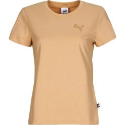 Damska koszulka z haftem Puma MIF. Brązowe t-shirty sportowe Puma, uniwersalny, bez wzorów, z materiału, bez ramiączek, na fitness i siłownię. Za 155.80 zł.