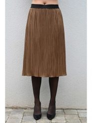 Bleu d'Azur Spódnica "Rockie" w kolorze jasnobrązowym rozmiar: 36/38. Brązowe spódnice Bleu d'Azur, w ażurowe wzory, klasyczne, midi. Za 110.04 zł.