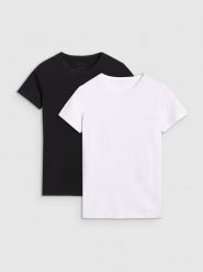 4F T-shirt slim gładki damski (2-pack) - biały XS. Białe t-shirty 4f, xs, bez wzorów, z bawełny, klasyczne, bez kołnierzyka, bez ramiączek. W wyprzedaży za 59.99 zł.