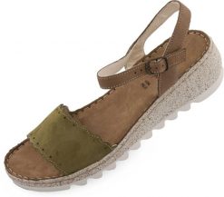 Sandały damskie Walk Fango Militare zielone. Brązowe sandały 1080, bez wzorów, z jeansu, biznesowe, bez obcasa, na koturnie, bez zapięcia. Za 244.99 zł.