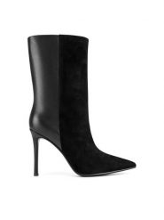 Eva Minge Botki NAILA-587-980 Czarny. Czarne botki Eva Minge, bez wzorów, bez obcasa, na szpilce, bez zapięcia. Za 479.00 zł.