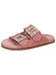 MELVIN & HAMILTON Skórzane klapki "Eve 1" w kolorze jasnoróżowym rozmiar: 40. Różowe klapki Melvin & Hamilton, bez wzorów, klasyczne, z otwartym noskiem, bez obcasa, bez zapięcia. Za 382.99 zł.