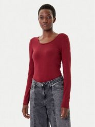 ONLY Bluzka Live Love 15204712 Bordowy Stretch Fit. Czerwone bluzki ONLY, l, bez wzorów, z bawełny, bez kołnierzyka, bez ramiączek. Za 69.99 zł.