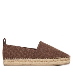 Espadryle Calvin Klein. Brązowe espadryle Calvin Klein, bez wzorów, bez obcasa. Za 359.99 zł.