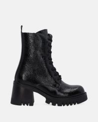 SKÓRZANE WORKERY NA OBCASIE 0010LP3R BLACK. Czarne botki Venezia, bez wzorów, ze skóry, bez obcasa, na obcasie, bez zapięcia. Za 579.00 zł.