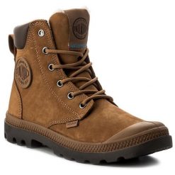 Trapery Palladium. Brązowe traperki Palladium, bez wzorów, sportowe, bez obcasa, bez zapięcia. Za 679.00 zł.