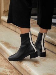 Bellucci Botki w kolorze czarno-białym rozmiar: 38. Białe botki Bellucci, bez wzorów, bez obcasa, bez zapięcia. Za 125.85 zł.