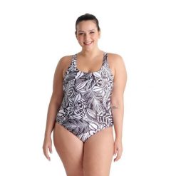 Strój kąpielowy damski plus size Arena Allover. Białe stroje jednoczęściowe Arena, bez wzorów, sportowe. Za 169.99 zł.