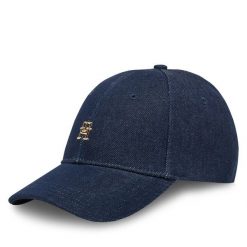 Czapka z daszkiem Tommy Hilfiger. Niebieskie czapki z daszkiem Tommy Hilfiger, bez wzorów, z denimu. Za 129.99 zł.