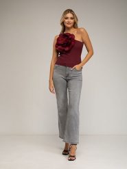 Tantra Dżinsy - Flared fit - w kolorze szarym rozmiar: L. Szare spodnie materiałowe Tantra, bez wzorów, z materiału, klasyczne, z podwyższonym stanem. Za 165.99 zł.