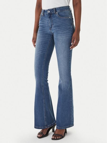 Liu Jo Jeansy UA6015 D0318 Granatowy Flare Fit. Niebieskie jeansy Liu Jo, bez wzorów, z bawełny. Za 559.99 zł.
